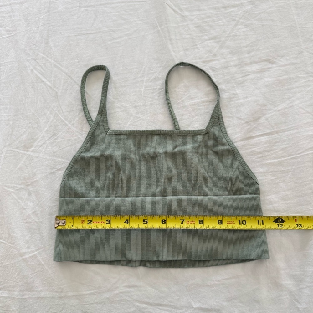 Free People Bundle - Spaghetti Straps Cropped Bra Tops Sage Green + Mauve Brown - Picture 5 of 12